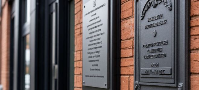 Как правильно подобрать размер и форму фасадной таблички для разных типов зданий