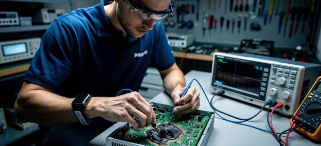 Ошибки питания и короткие замыкания: почему ремонт электроники Philips требует профильного подхода