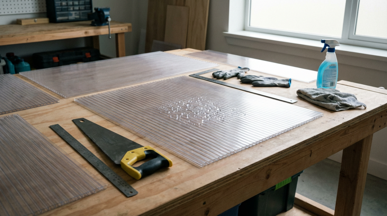 Подготовка листов поликарбоната к монтажу