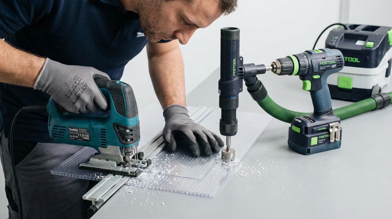 Резка и сверление листов поликарбоната