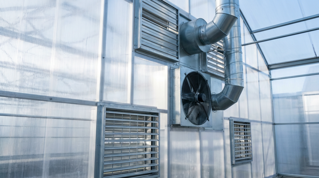 Система вентиляции в поликарбонатной конструкции